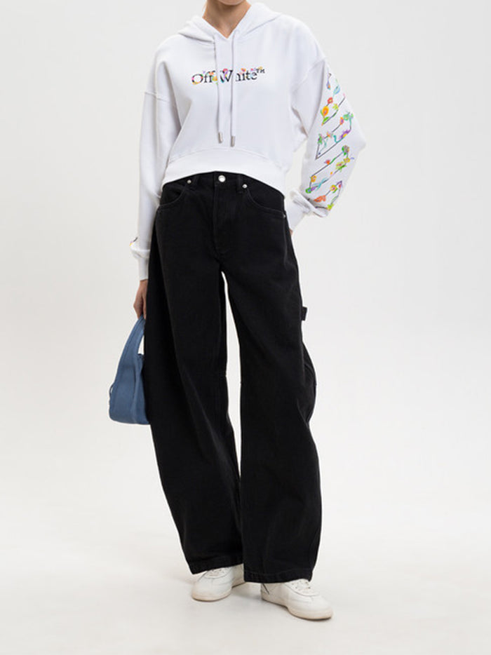 Bookish Glowing Flower Crop T White Felpa