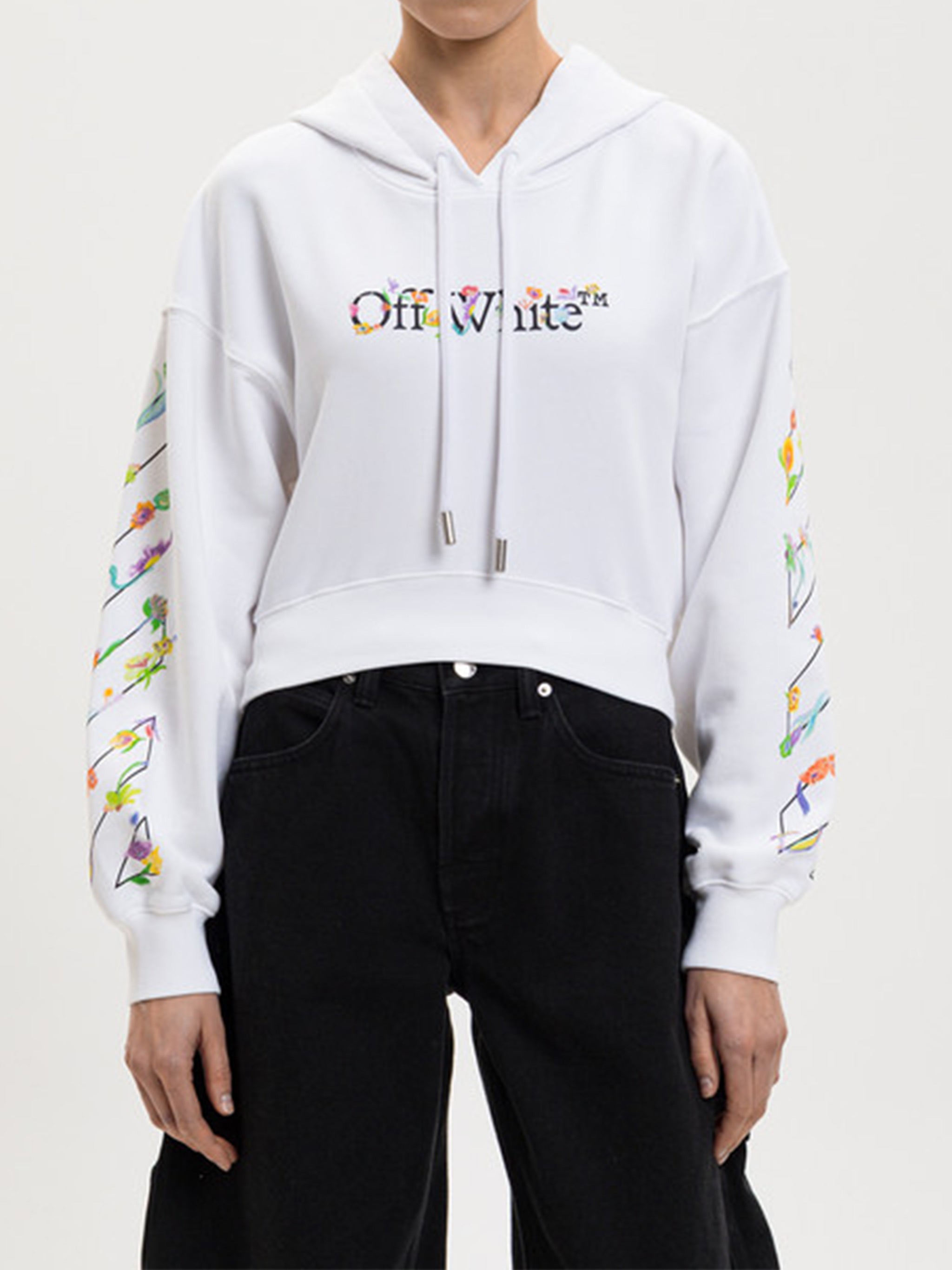 Bookish Glowing Flower Crop T White Felpa