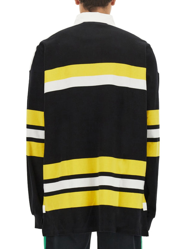 Polo Shirt With Stripe Pattern Multicolour Organic Cotton
