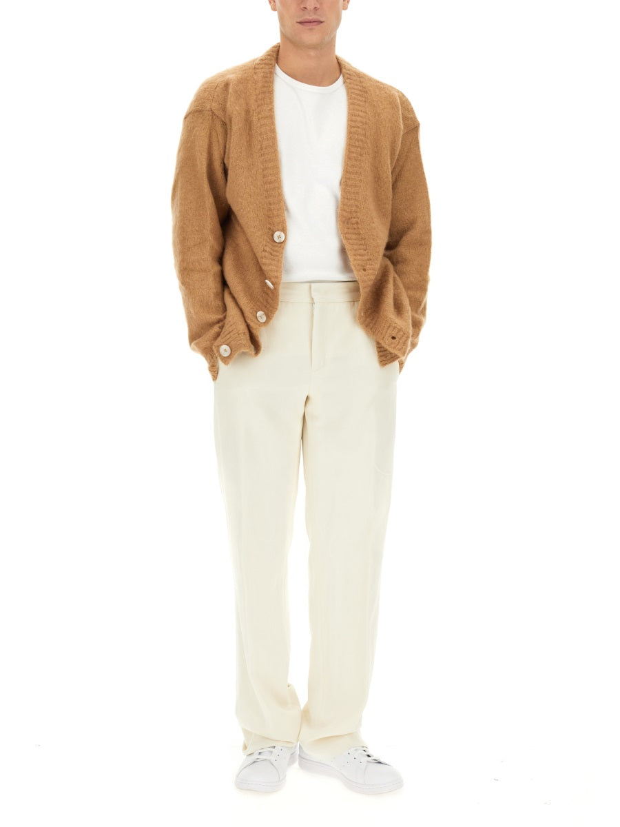 V-Neck Cardigan Beige Mohair Jumpers