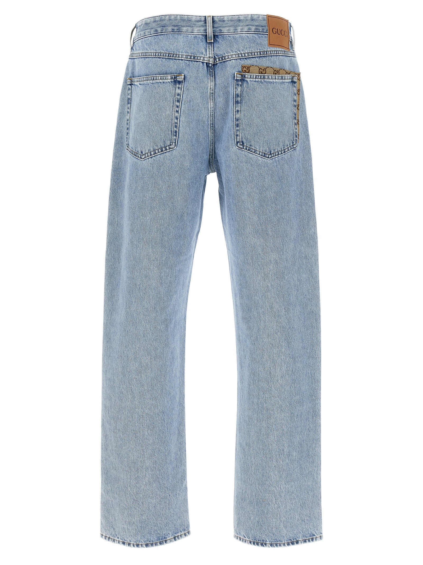 Gg Insert Jeans Blue Cotton