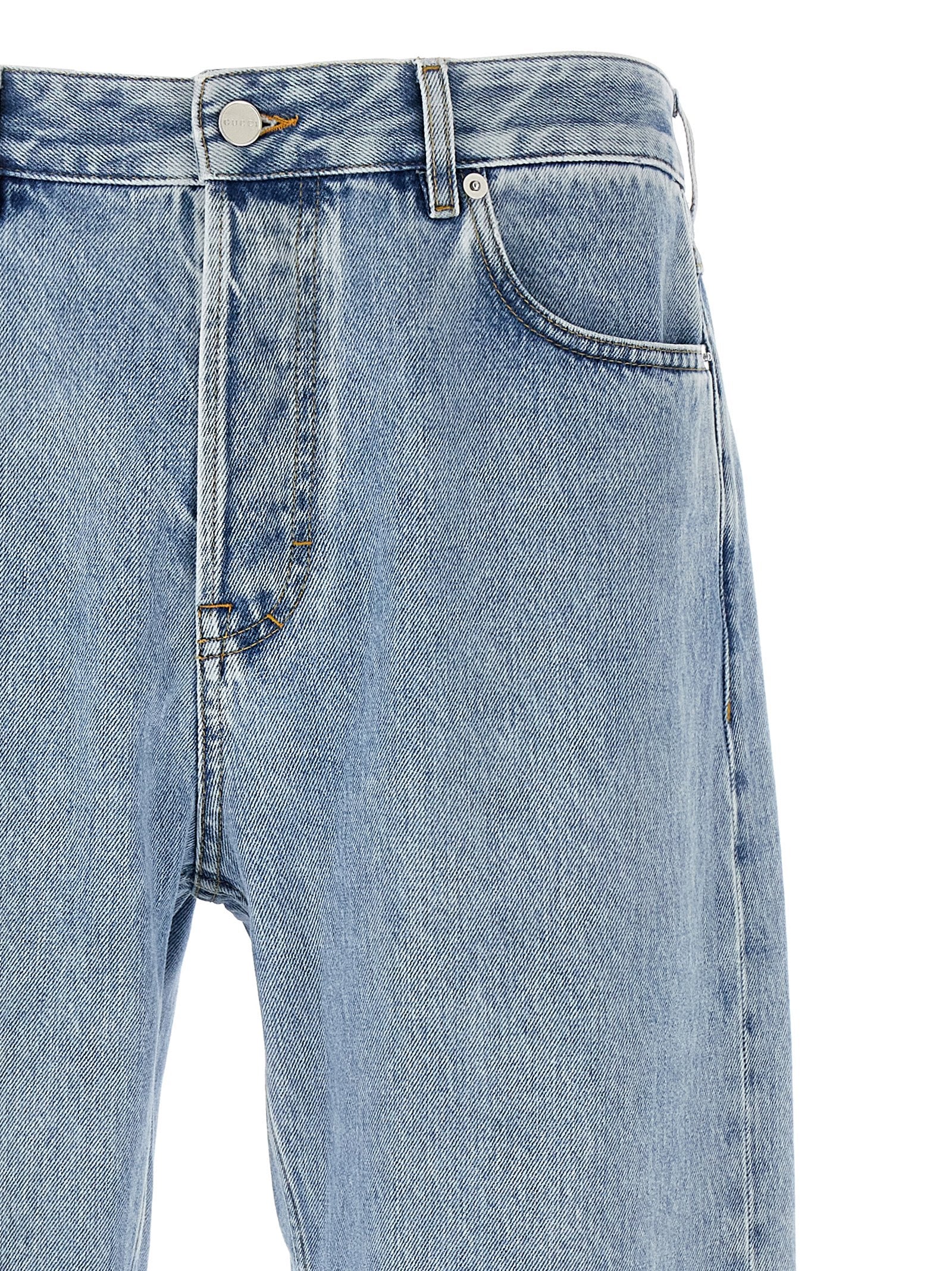 Gg Insert Jeans Blue Cotton