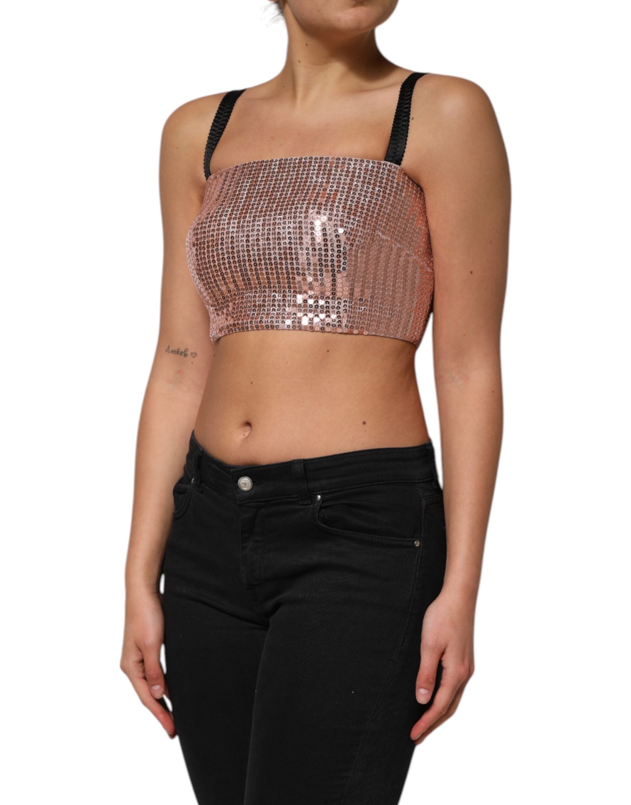 Dolce & Gabbana 100% Nylon; Lining: 80% Nylon crop top in pink — view 3