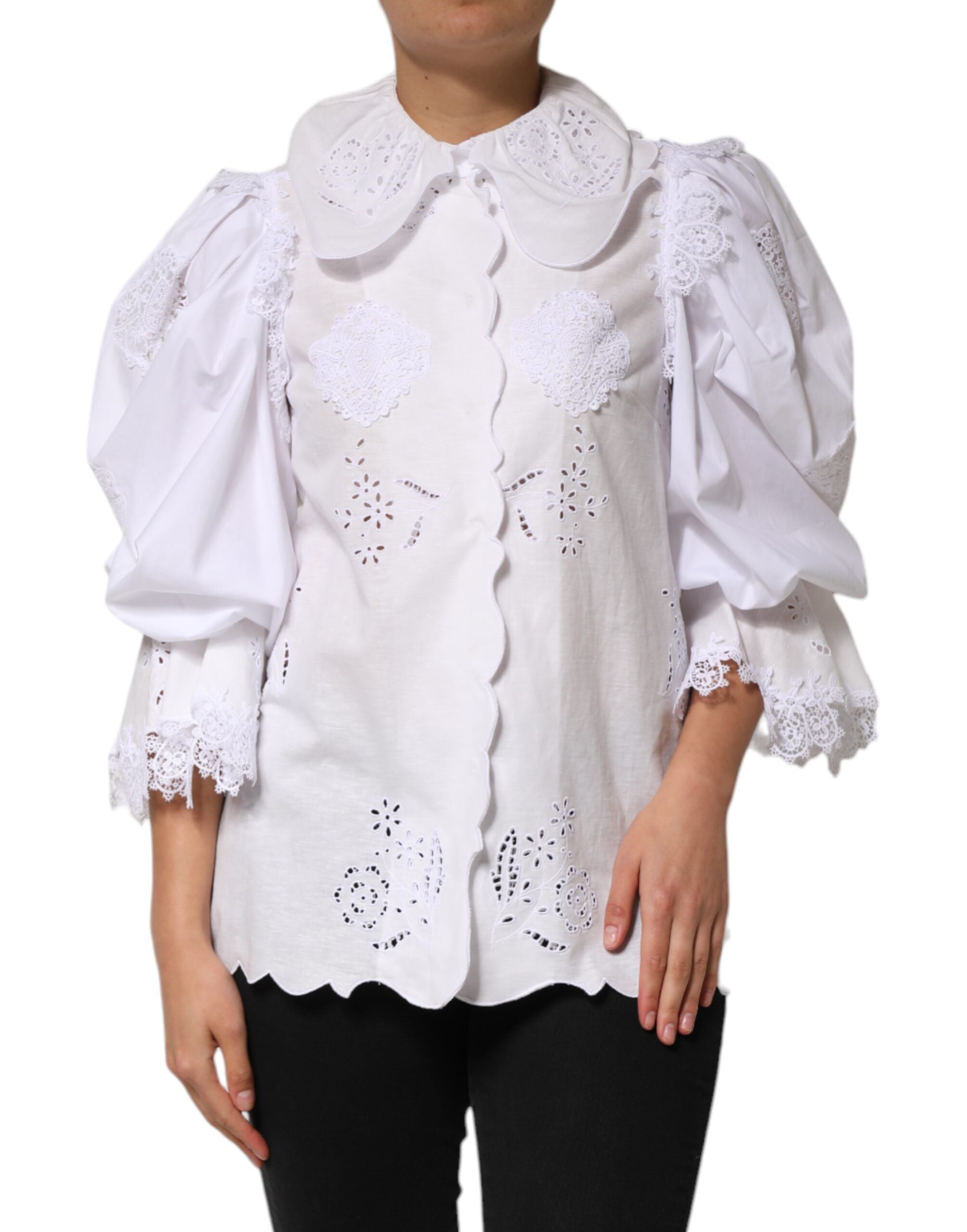 Dolce & Gabbana 88% Cotton 11% Linen 1% Polyester blouse in white — view 2