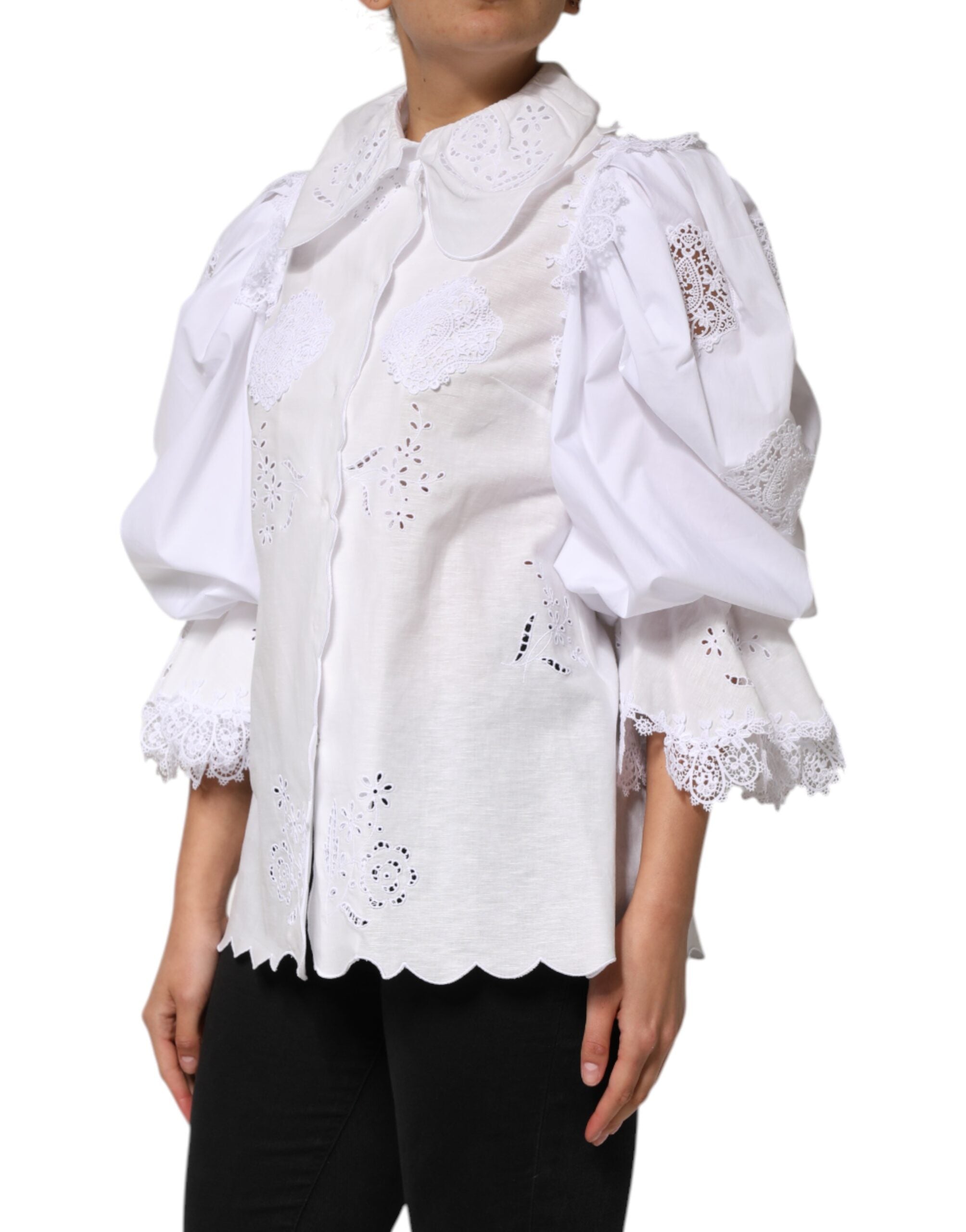 Dolce & Gabbana 88% Cotton 11% Linen 1% Polyester blouse in white — view 3