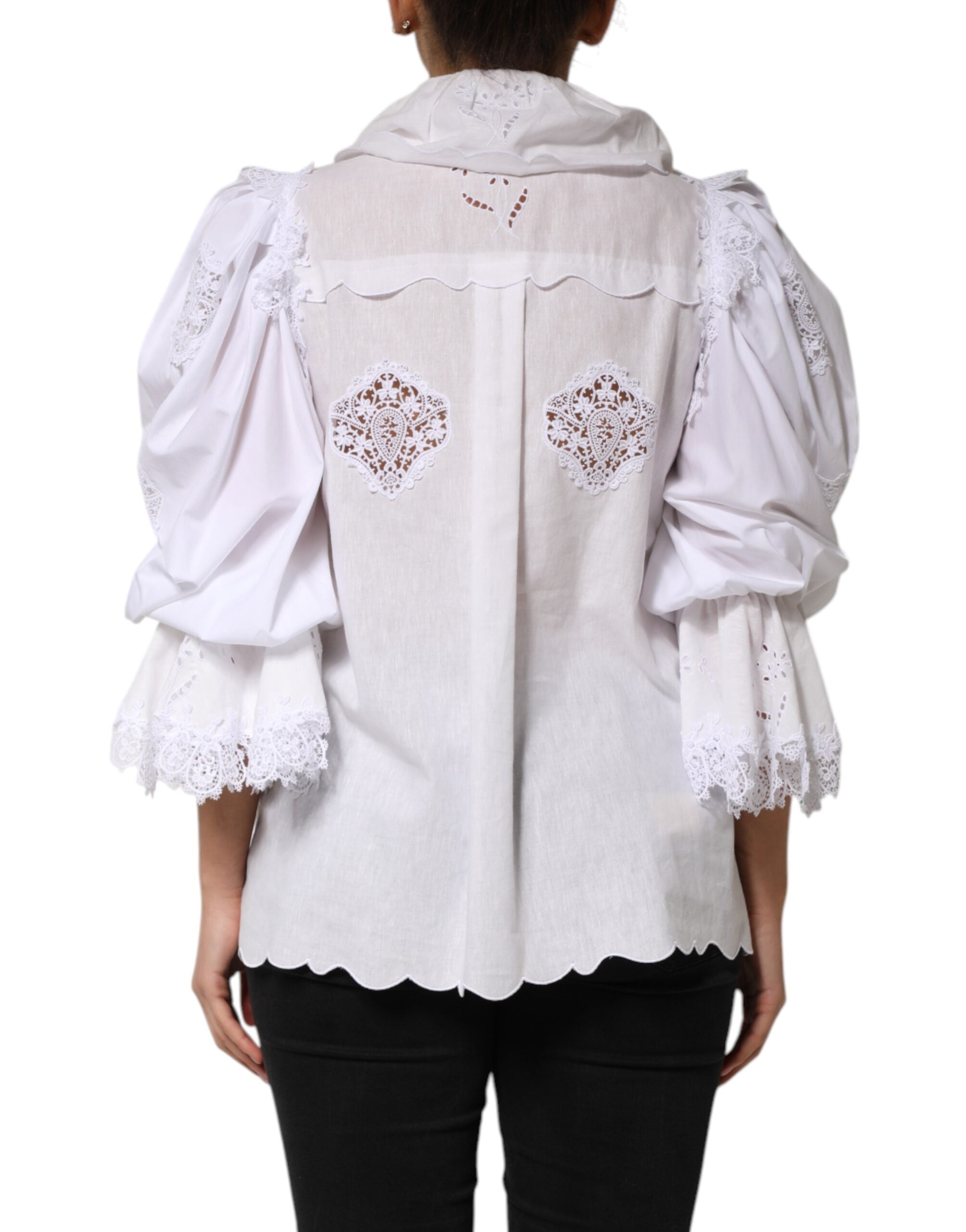 Dolce & Gabbana 88% Cotton 11% Linen 1% Polyester blouse in white — view 4