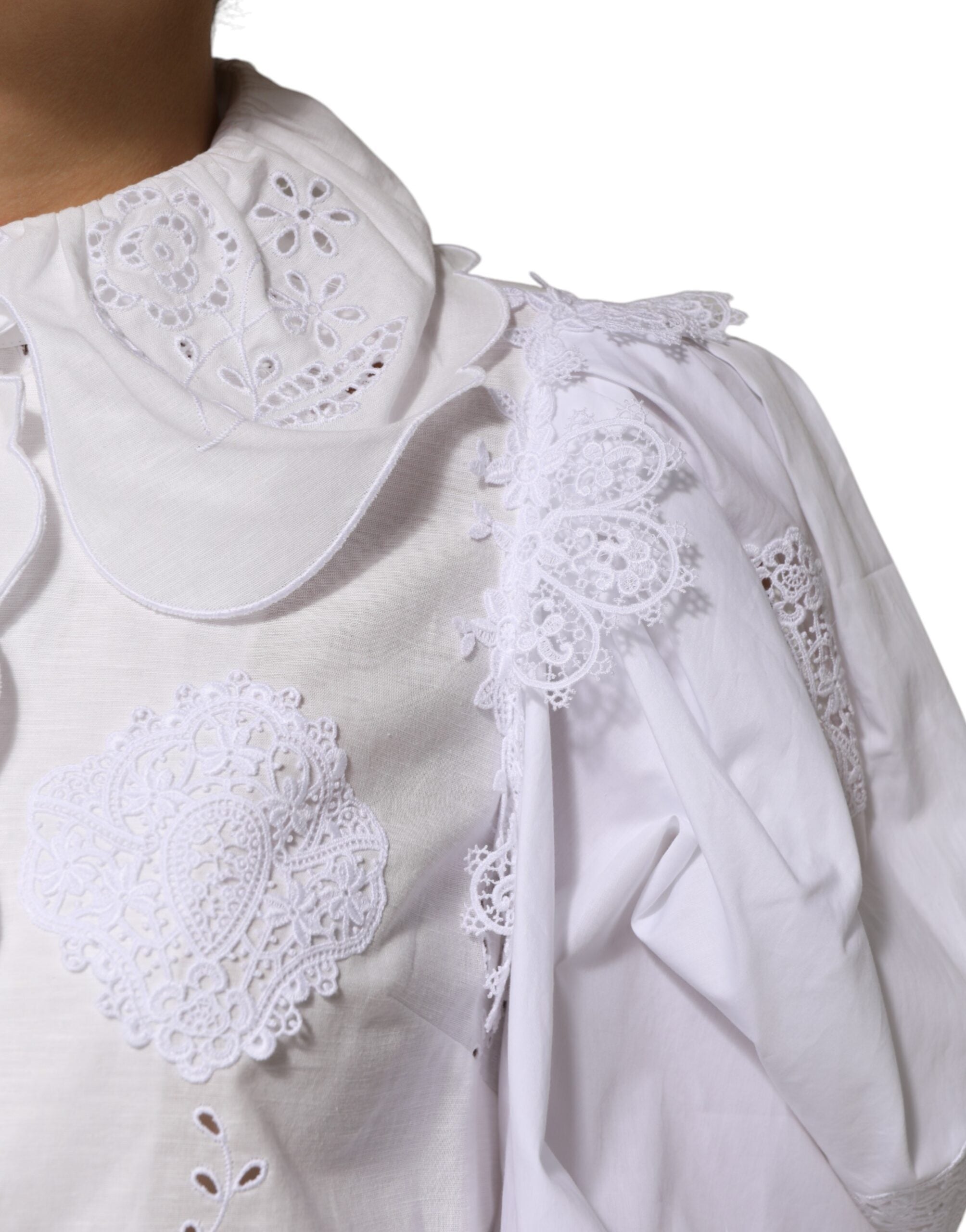 Dolce & Gabbana 88% Cotton 11% Linen 1% Polyester blouse in white — view 5