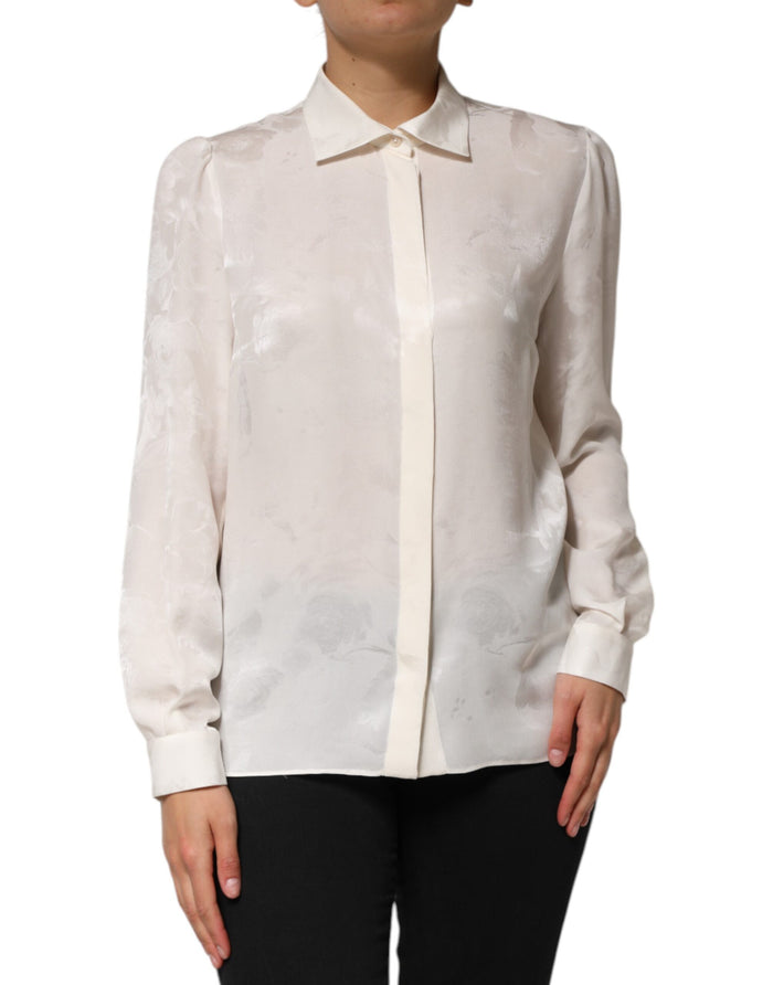 Dolce & Gabbana 100% Silk blouse in white — view 2