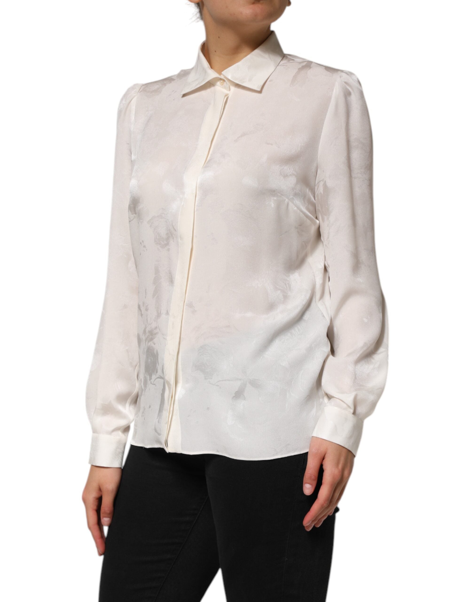Dolce & Gabbana 100% Silk blouse in white — view 3