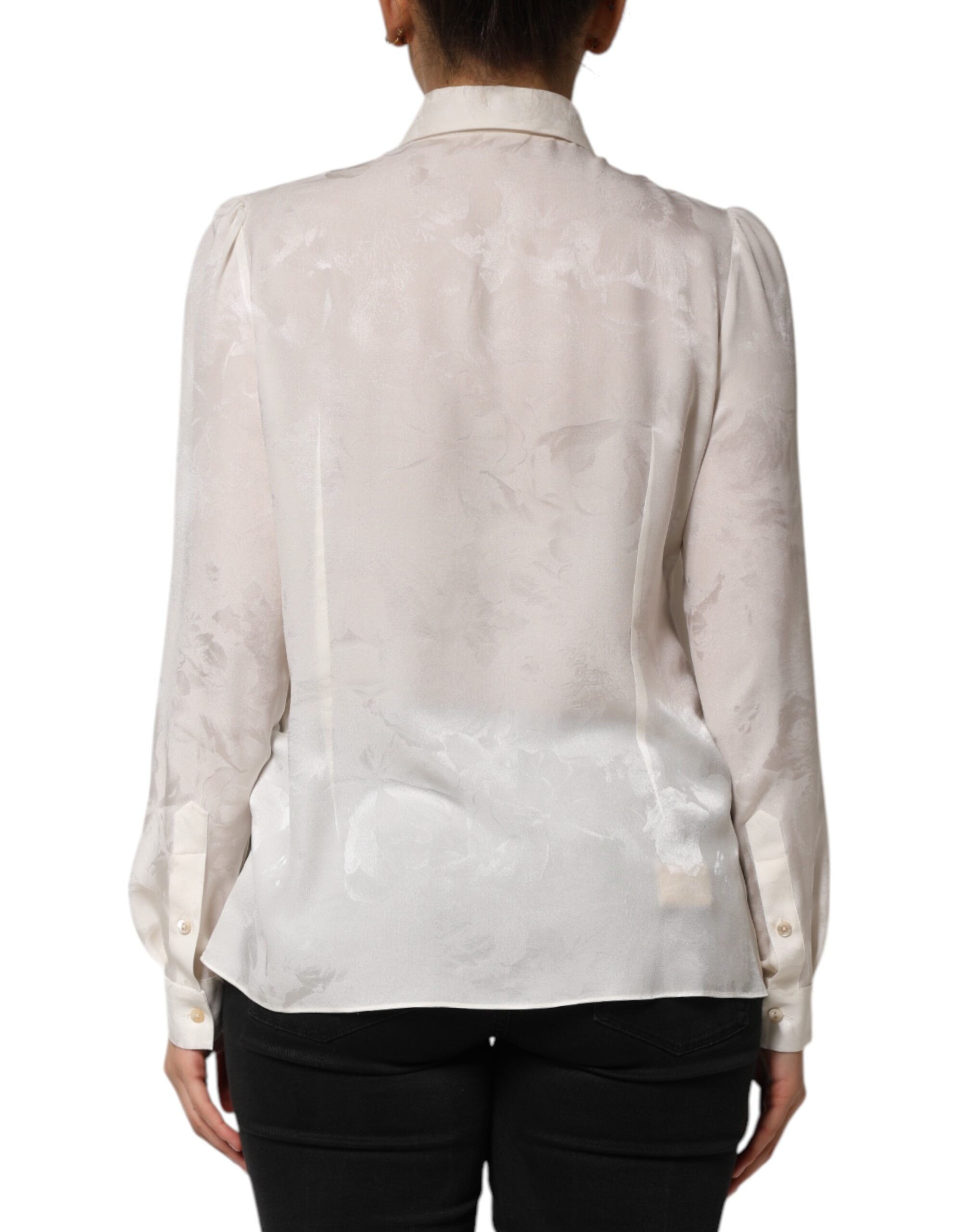 Dolce & Gabbana 100% Silk blouse in white — view 4