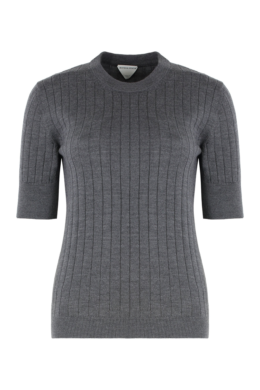 Short-Sleeve Anthracite Sweater Wool