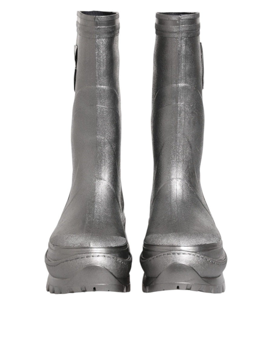 Dolce & Gabbana Rubber boot in silver