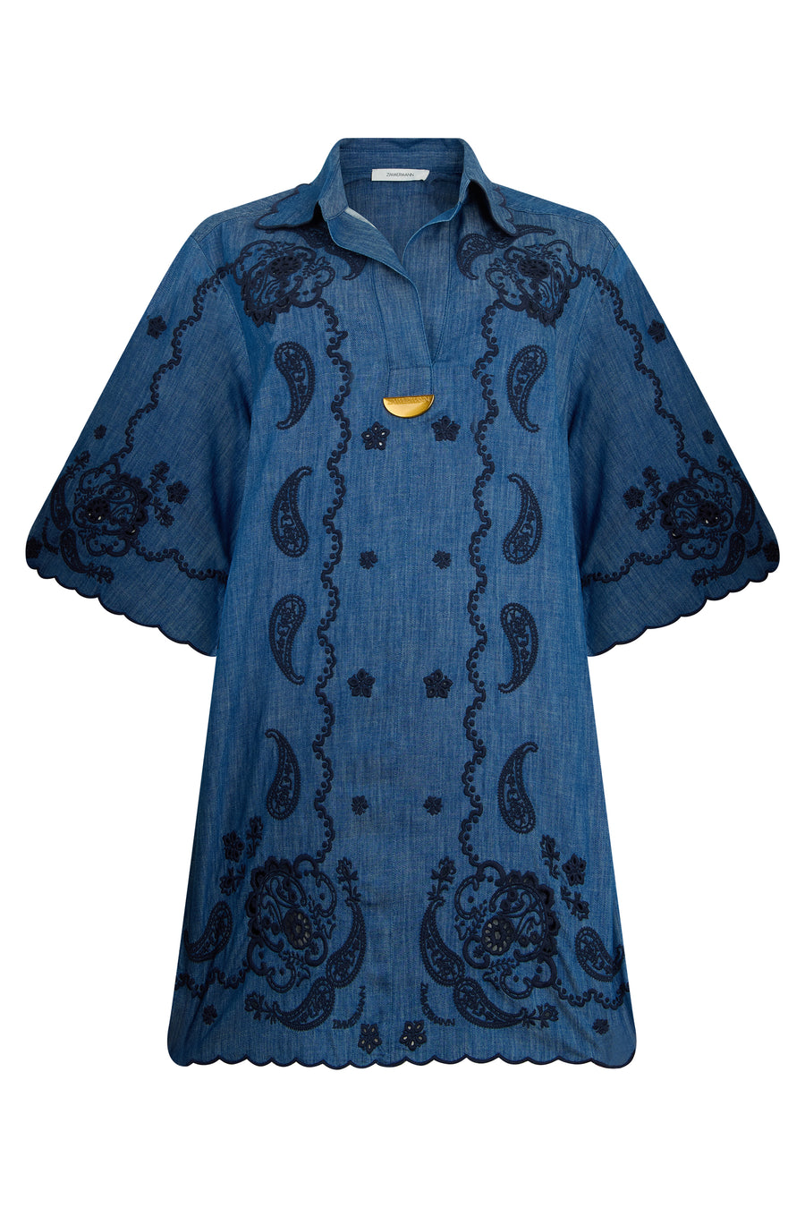 Mini Denim Dress Railway Blue Cotton