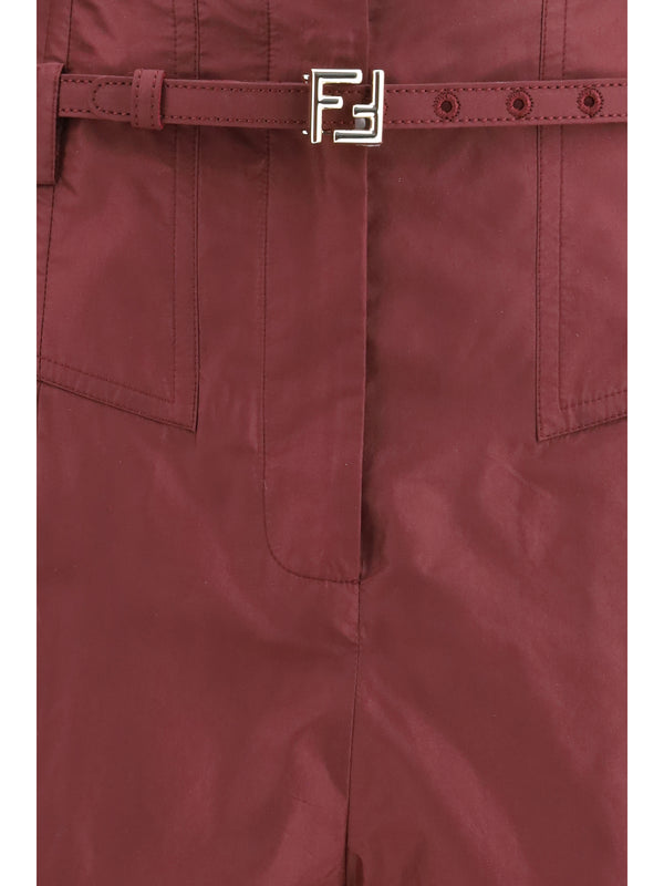 Taffeta Silk Trousers Plum
