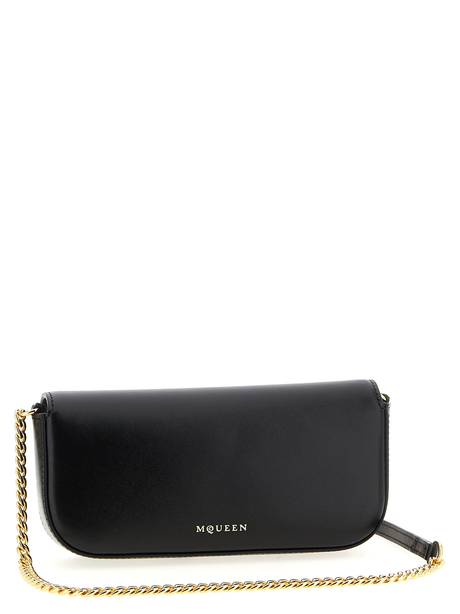 Skull Flower small crossbody bag Black Calfskin Leather (bos Taurus)