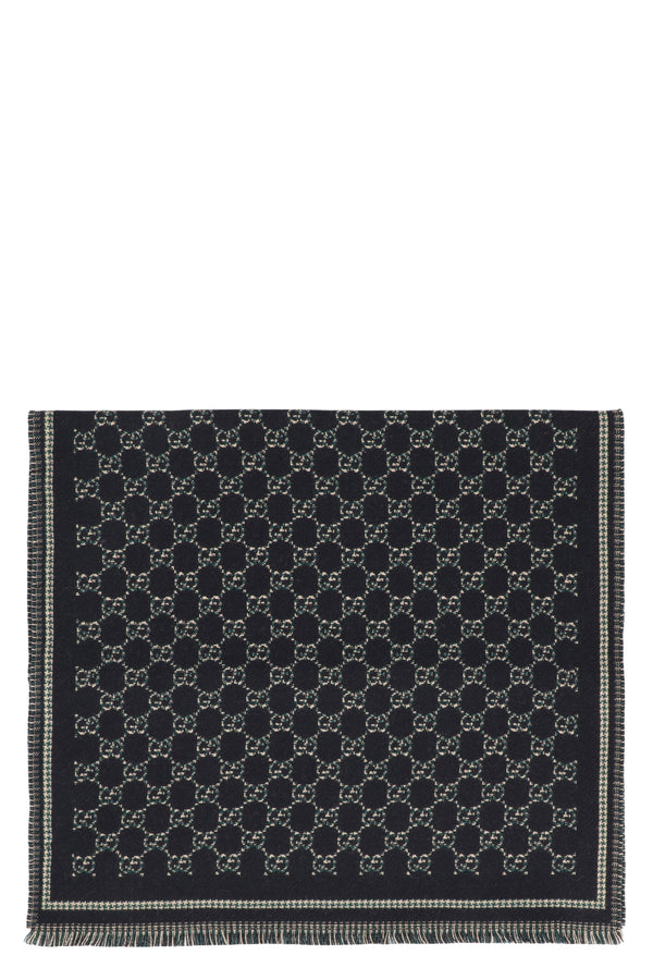 Wool Jacquard Scarf Black