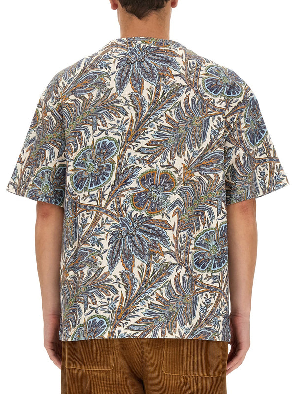 Floral Print T-Shirt White Cotton T-shirts