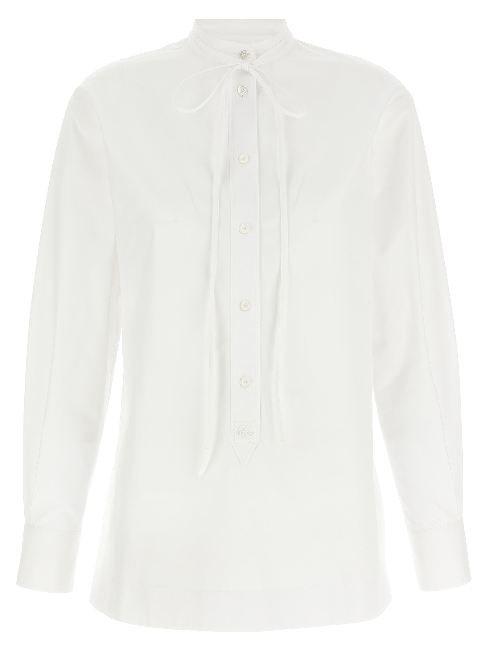 Double G embroidery shirt White Cotton Shirt, Blouse