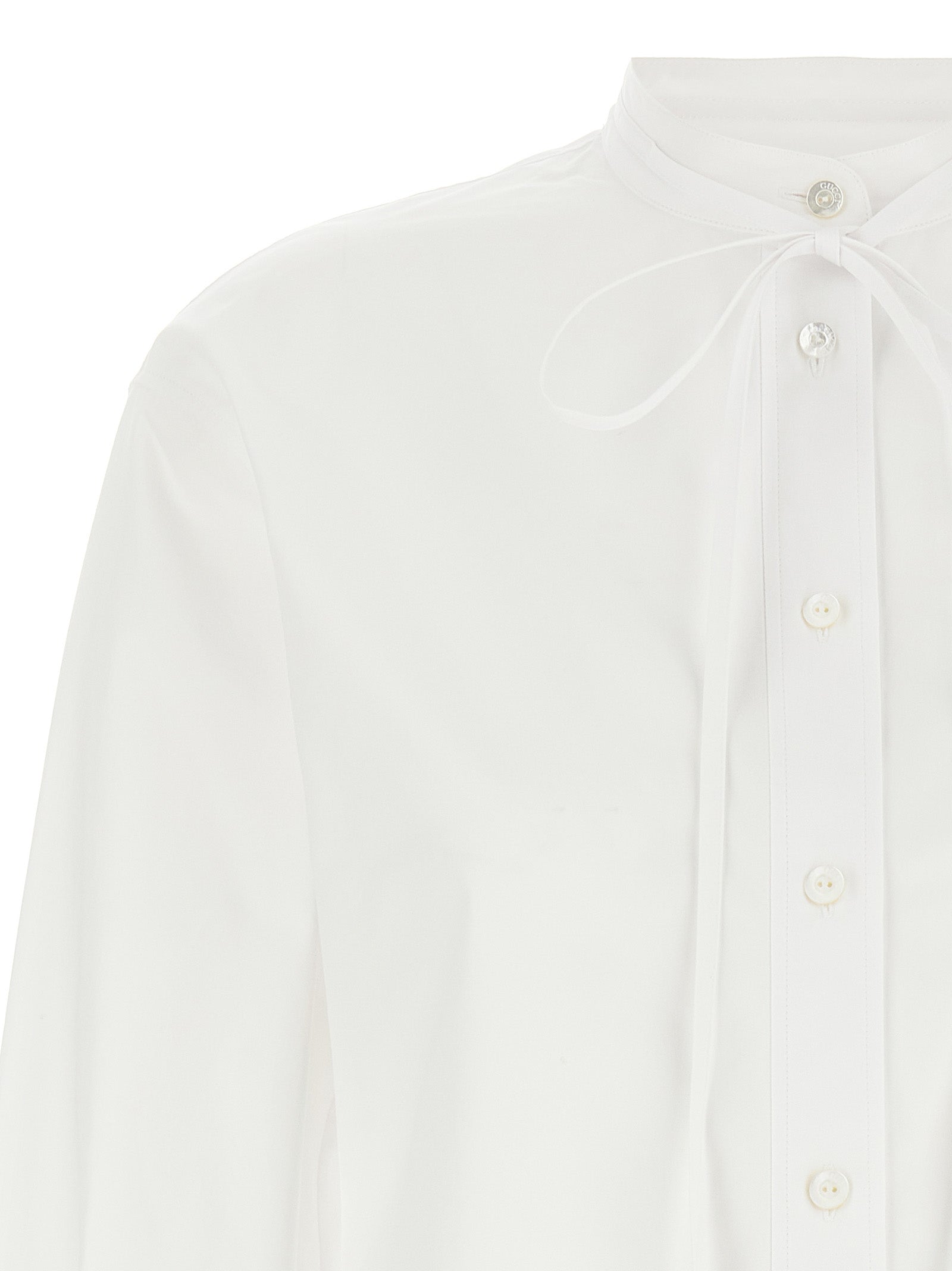 Double G embroidery shirt White Cotton Shirt, Blouse