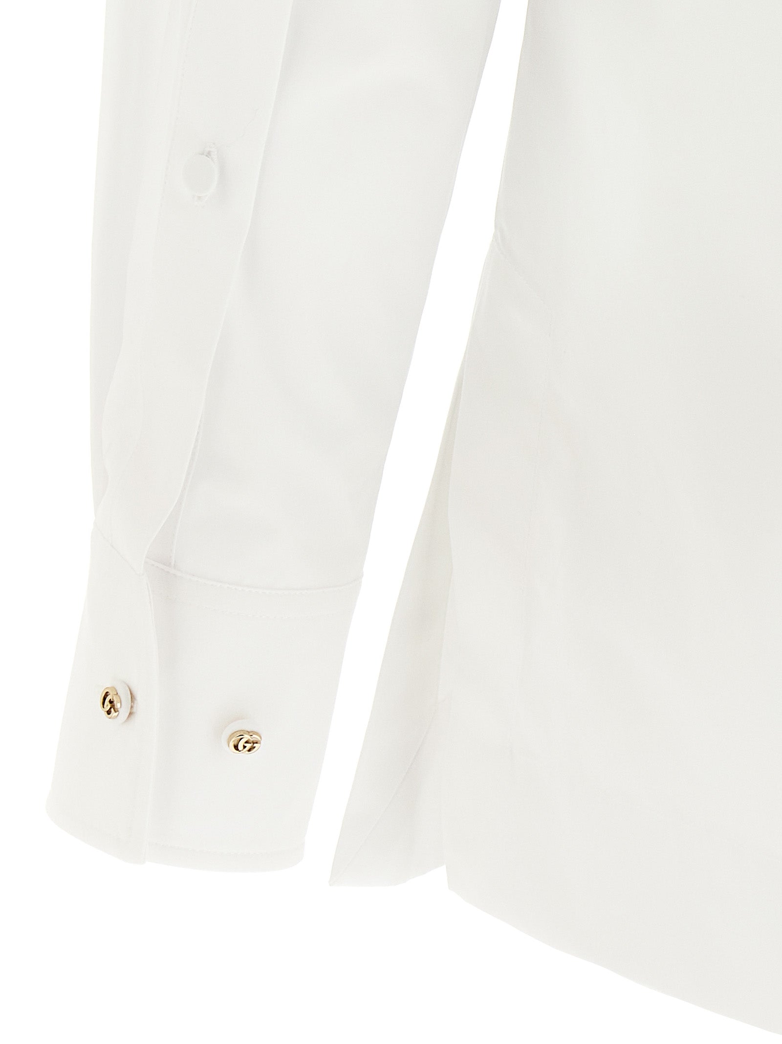 Double G embroidery shirt White Cotton Shirt, Blouse