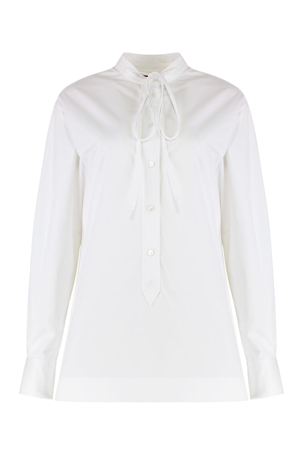 Cotton Poplin Shirt White Cotton; Polyester