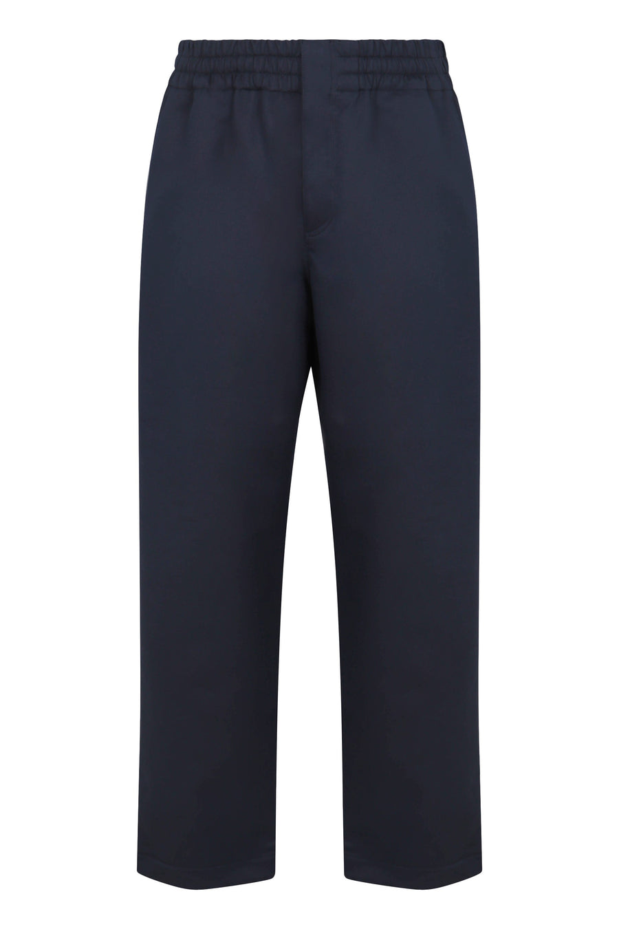 Silk And Cotton Twill Trousers Blue