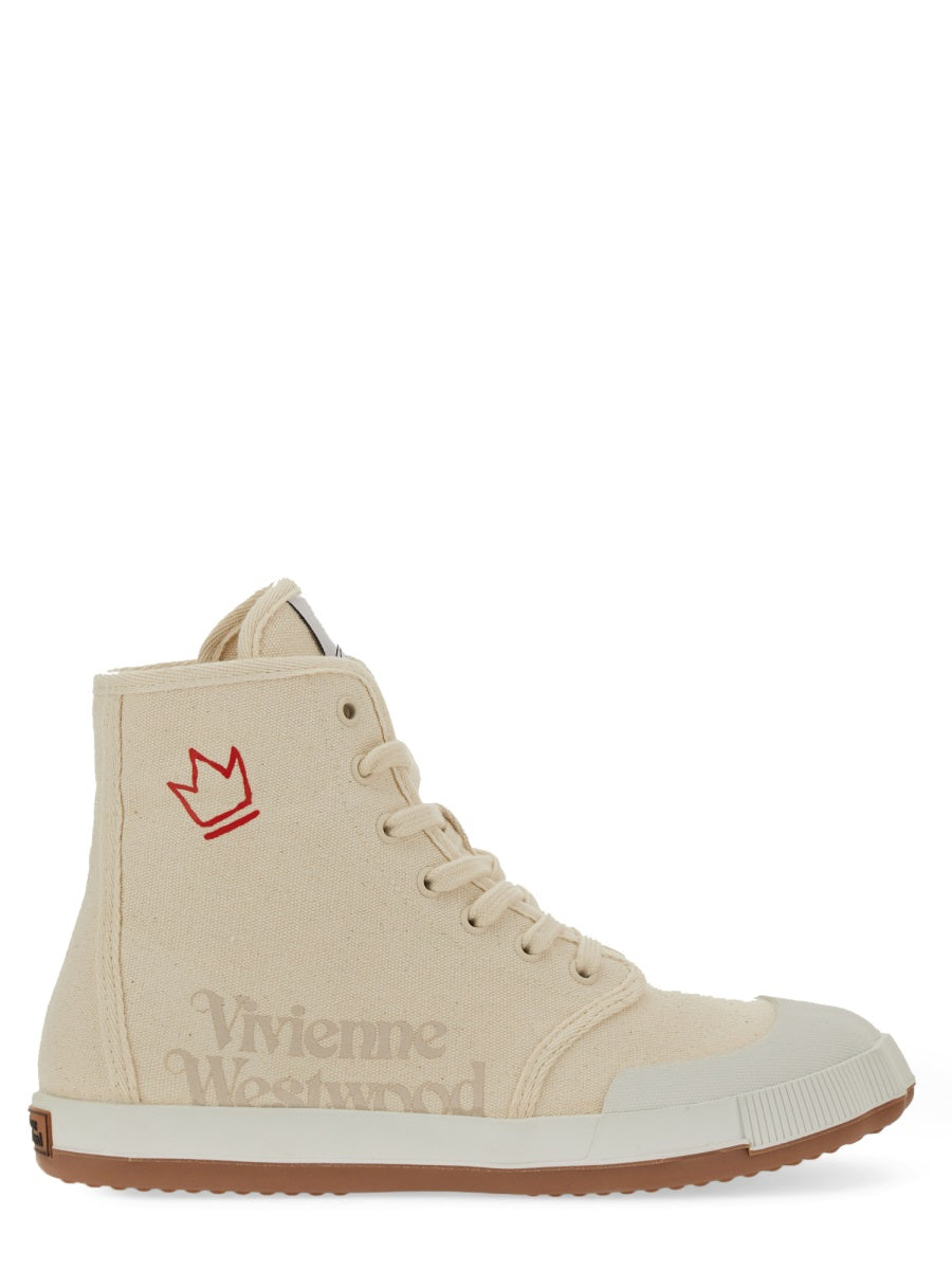 High Top Sneaker White Recycled Cotton Trainers