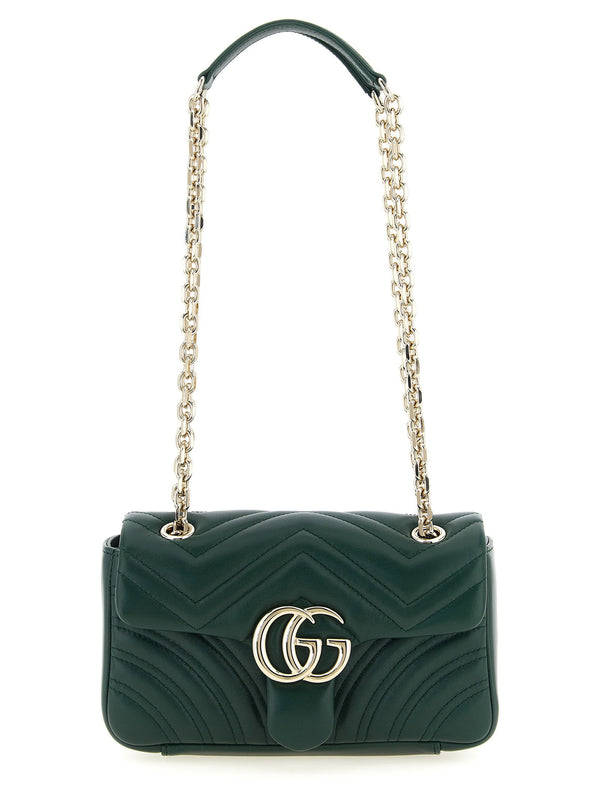Gucci Chevron Matelassé Lambskin Shoulder Bag — Green