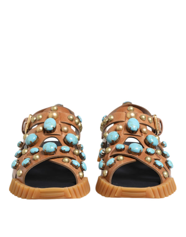 Dolce & Gabbana 100% Leather with rubber sole sandals in brown