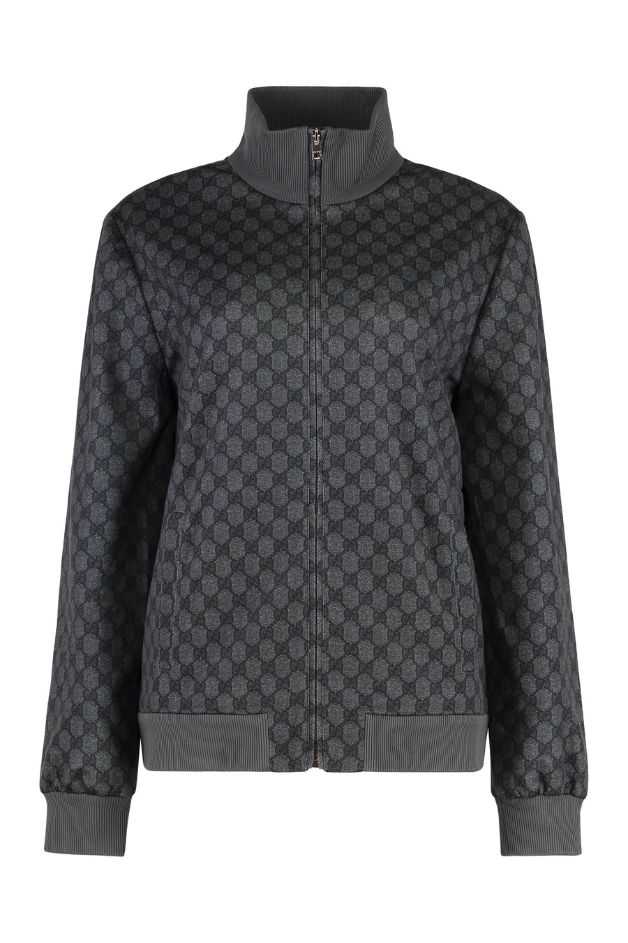 Gucci Cotton Blend Full-Zip Sweatshirt Black Polyester Sweatshirts