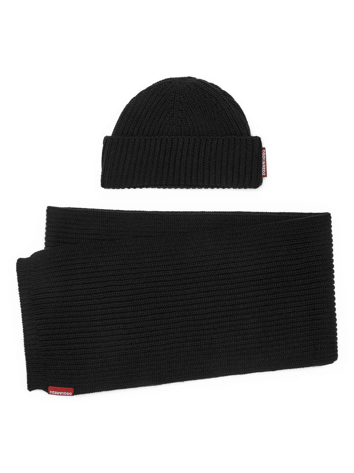 Gift Box Knit Set Black Wool | Cappello