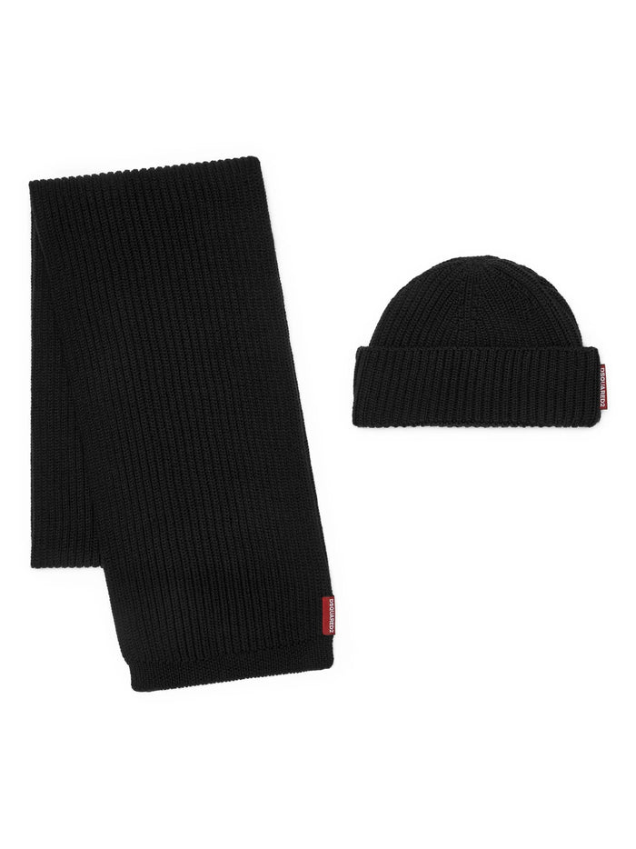 Gift Box Knit Set Black Wool | Cappello