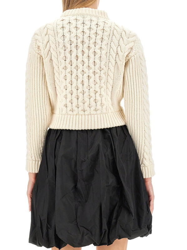 Woven Sweater Ivory Wool Jumpers