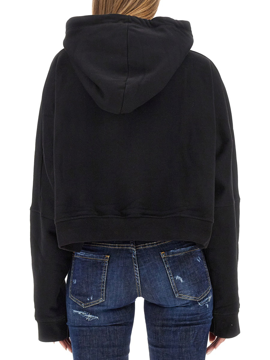 Logo Sweatshirt Black Cotton Sweatshirts