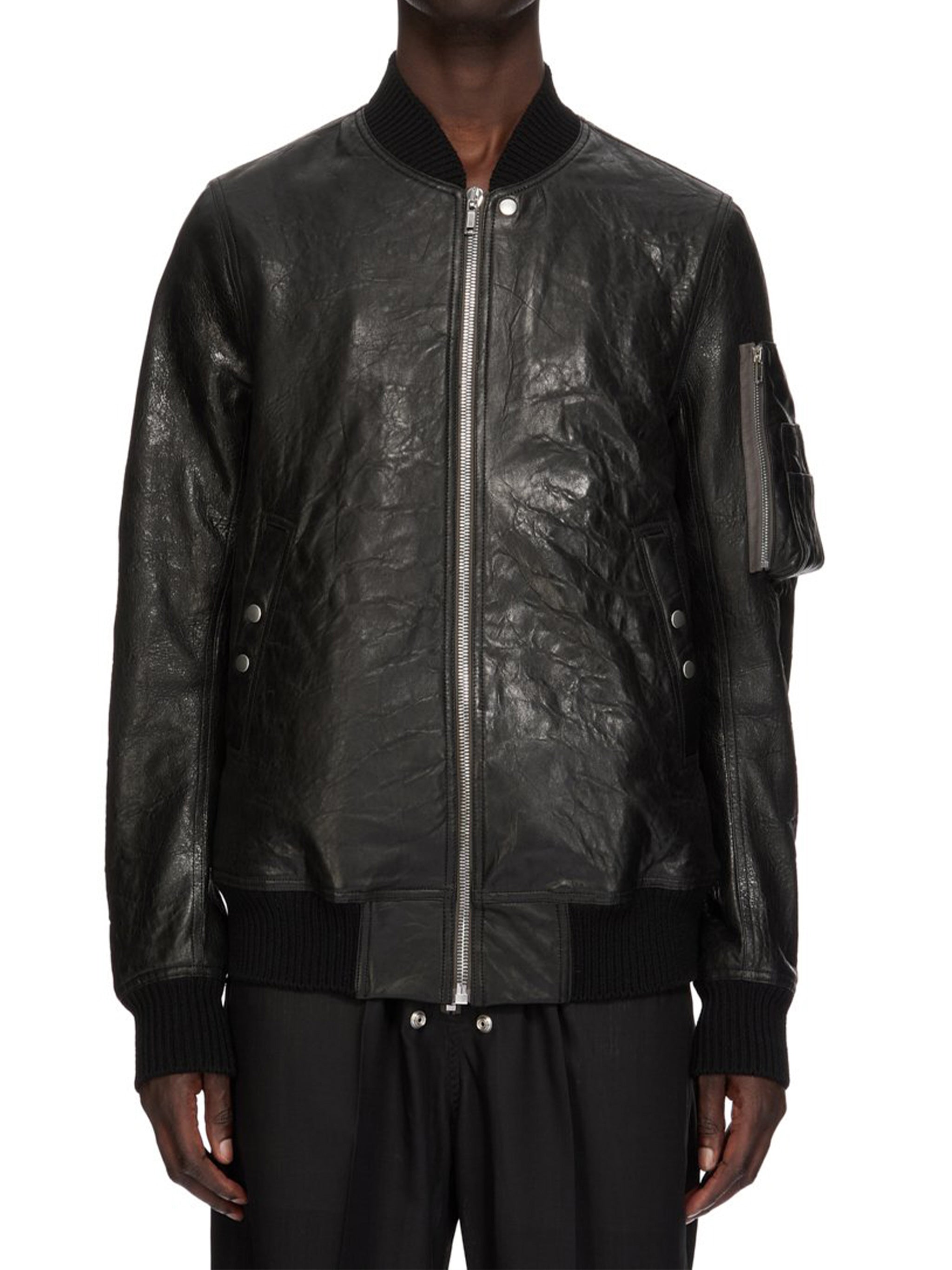 Bomber In Pelle Black Giacca