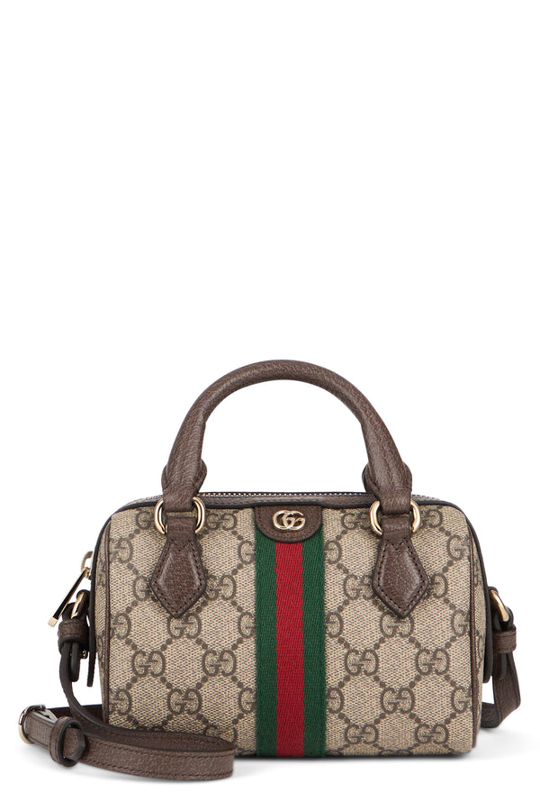 Handbag Ophidia Mini Printed Canvas Beige-Ebony Beige/ebony Polyurethane Handbags