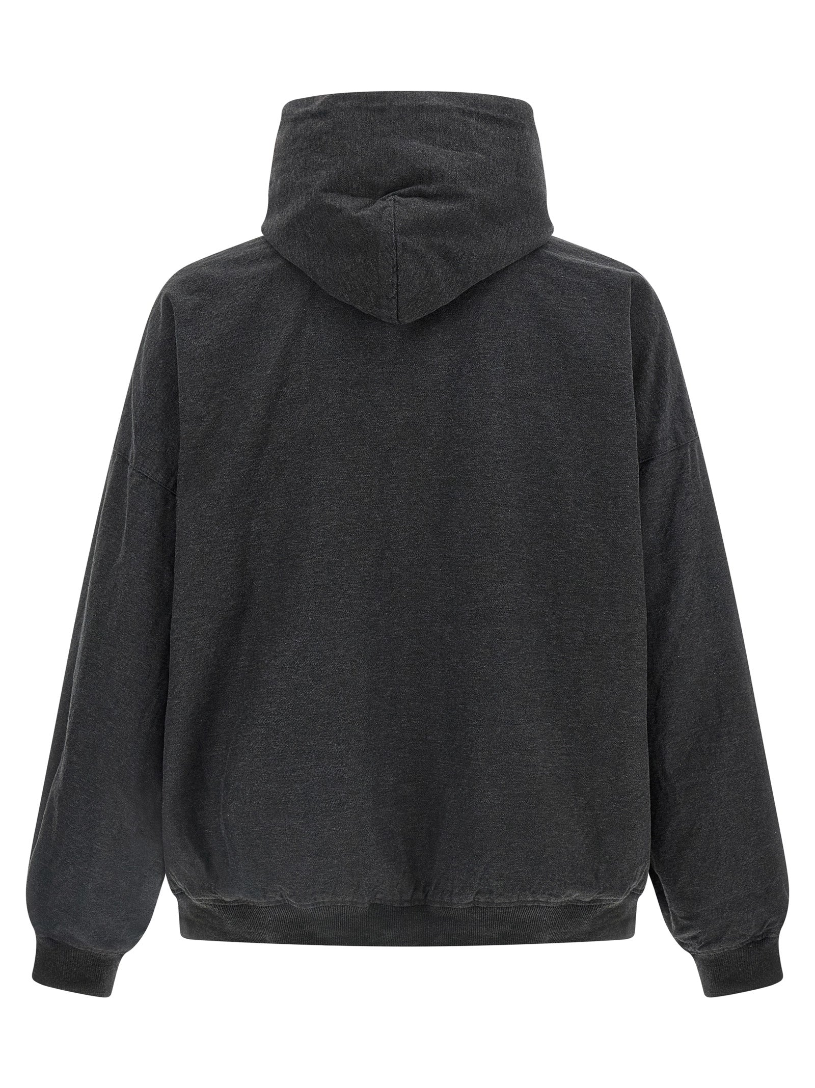Trompe LŒil hoodie Gray Cotton Sweatshirt