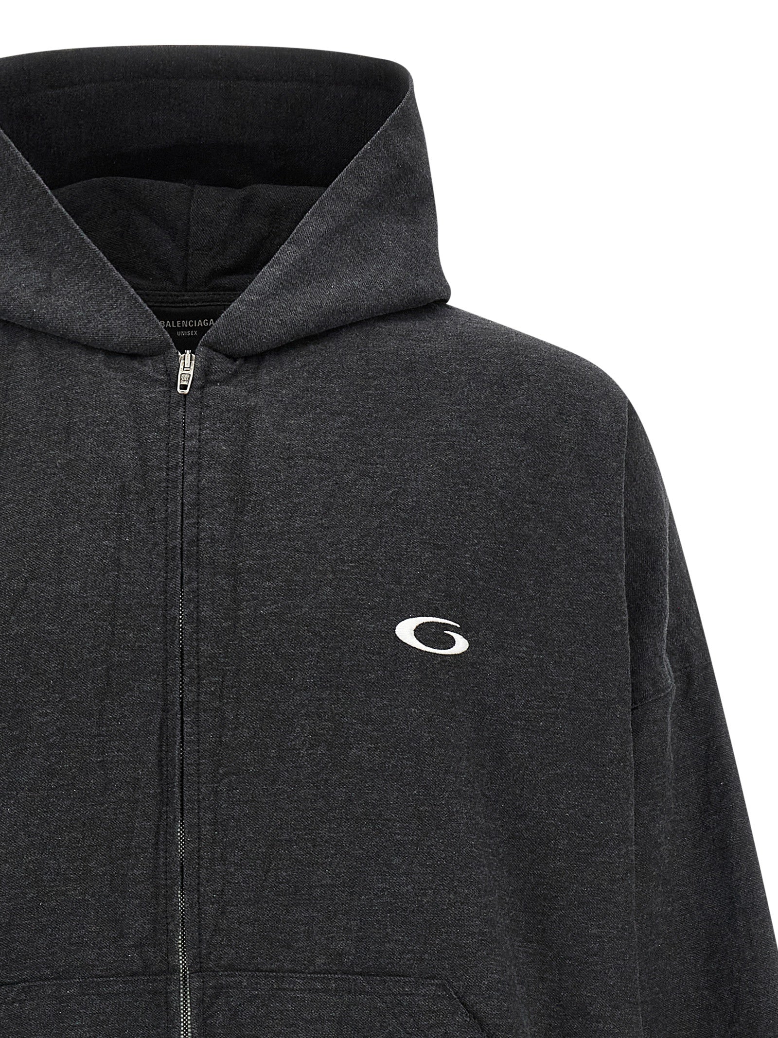Trompe LŒil hoodie Gray Cotton Sweatshirt
