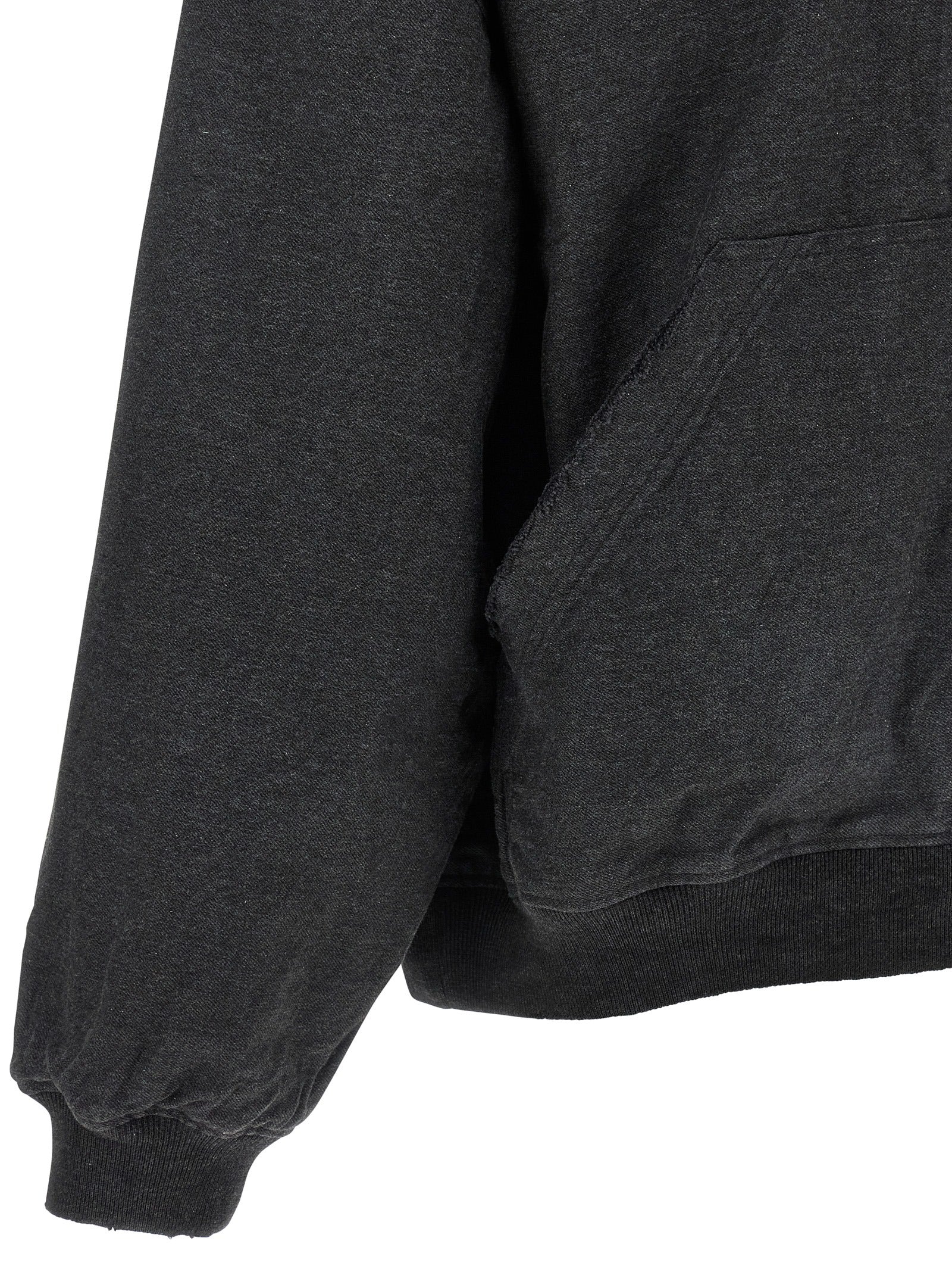 Trompe LŒil hoodie Gray Cotton Sweatshirt