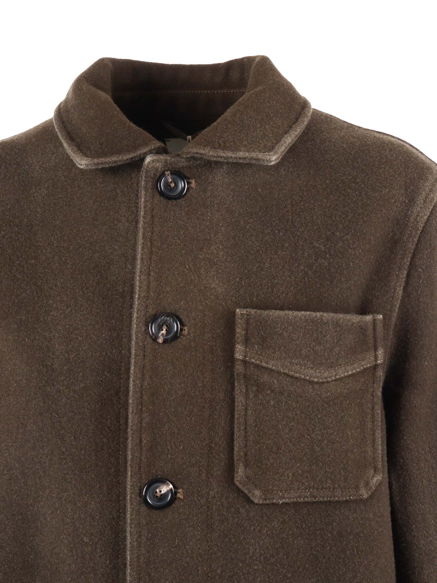 WORK JACKET G.DYED Green Single Breasted