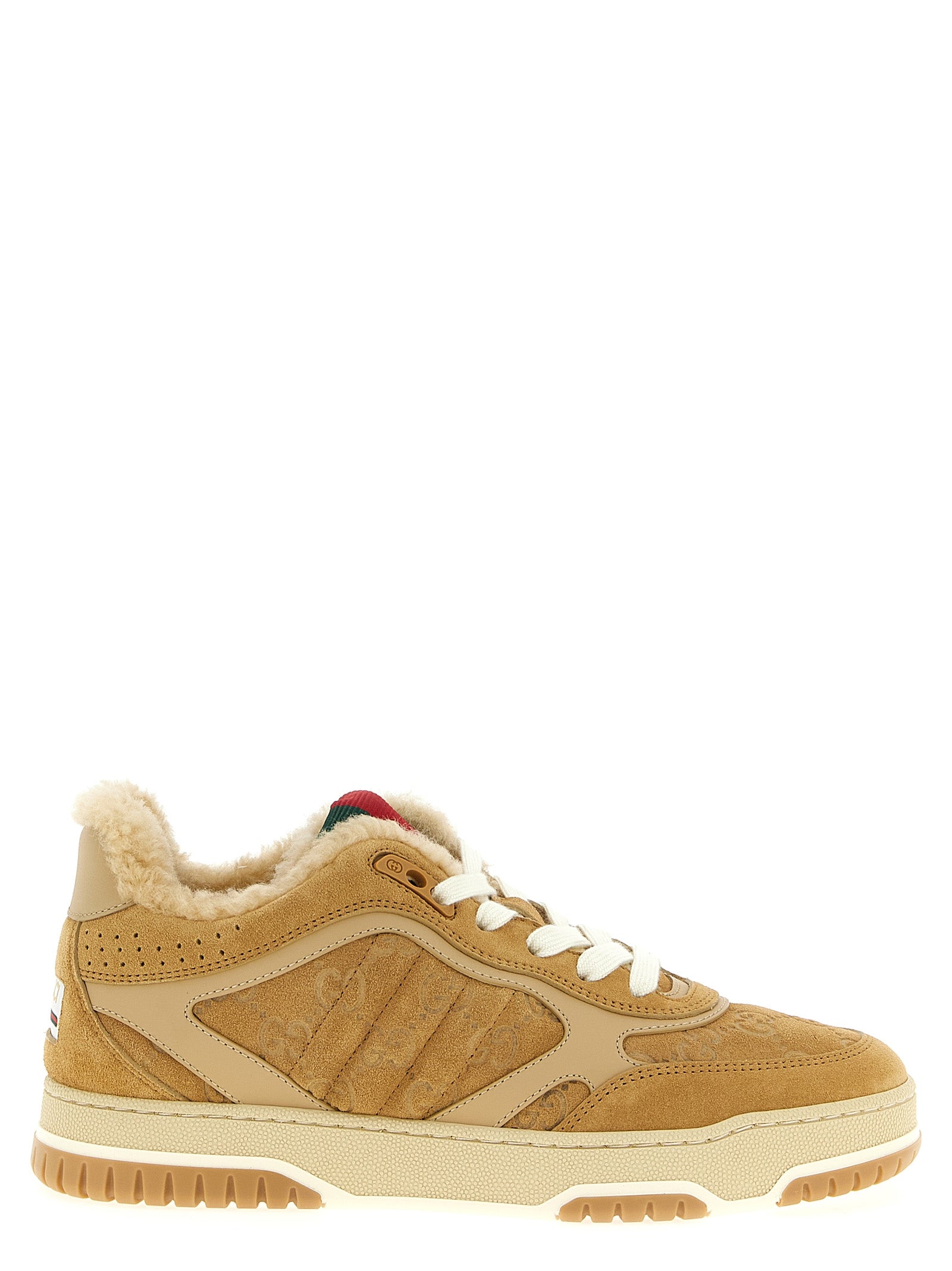 Gucci Re-Web sneakers Beige Calfskin Leather (bos Taurus)