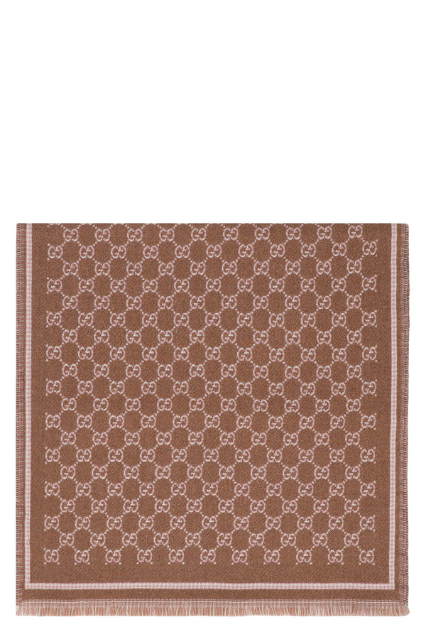 Wool Scarf Gg Beige Ebony Beige/ebony