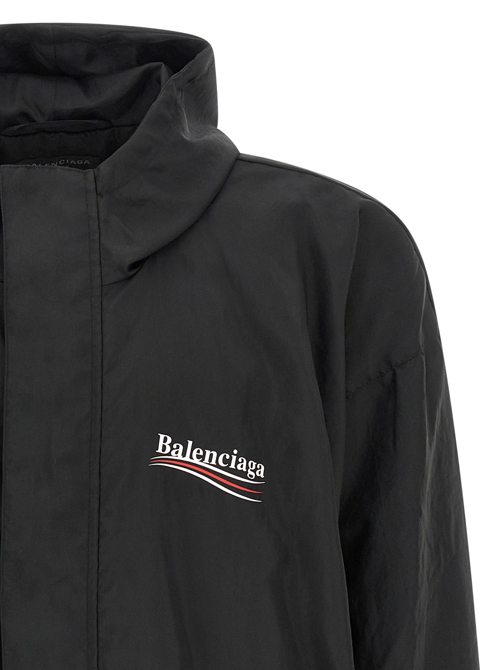 Political Campaign anorak Black Polyester Down Jacket, Parka, Casual Jackets