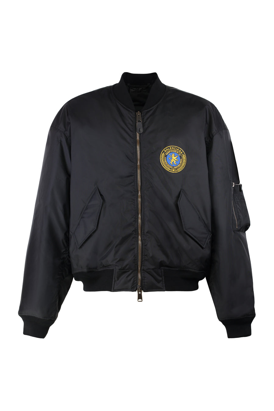 Technical Fabric Bomber Jacket Black Polyamide; Cotton; Polyester