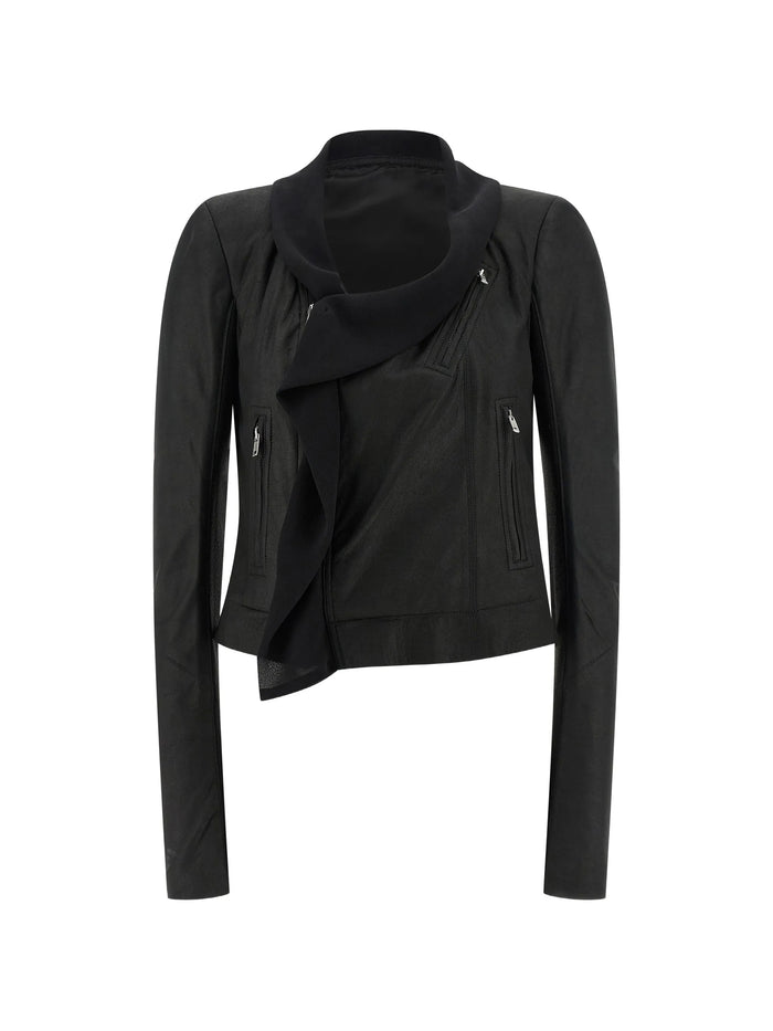 Scarf Biker Giacca In Pelle Black