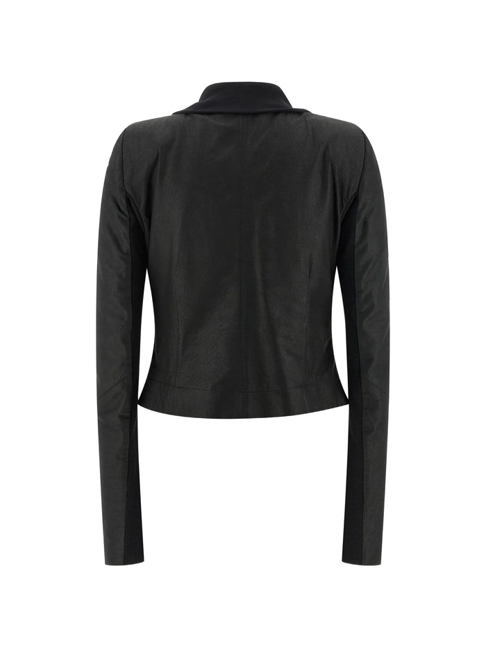 Scarf Biker Giacca In Pelle Black
