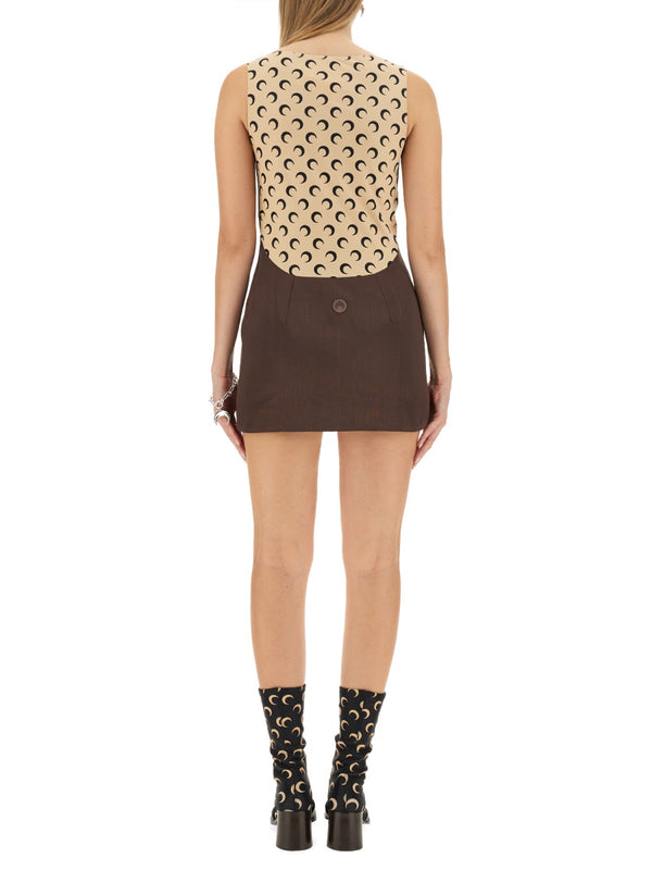 Brown Mini Dress Recycled Polyester