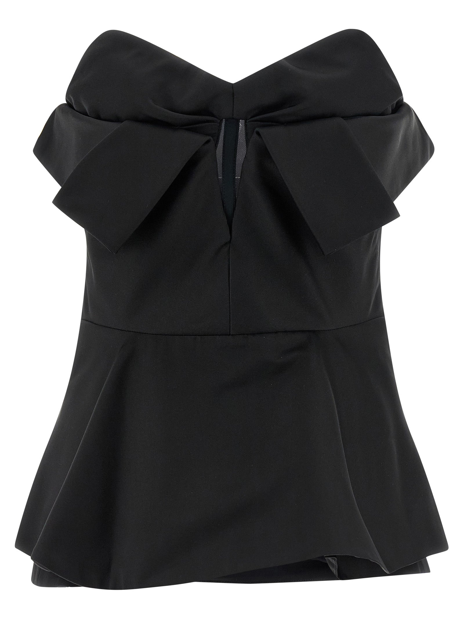 Bustier Top Black Polyester Tops