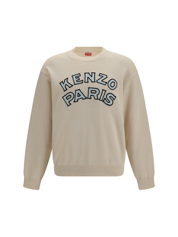 Kenzo 55% Merino wool sweater in white
