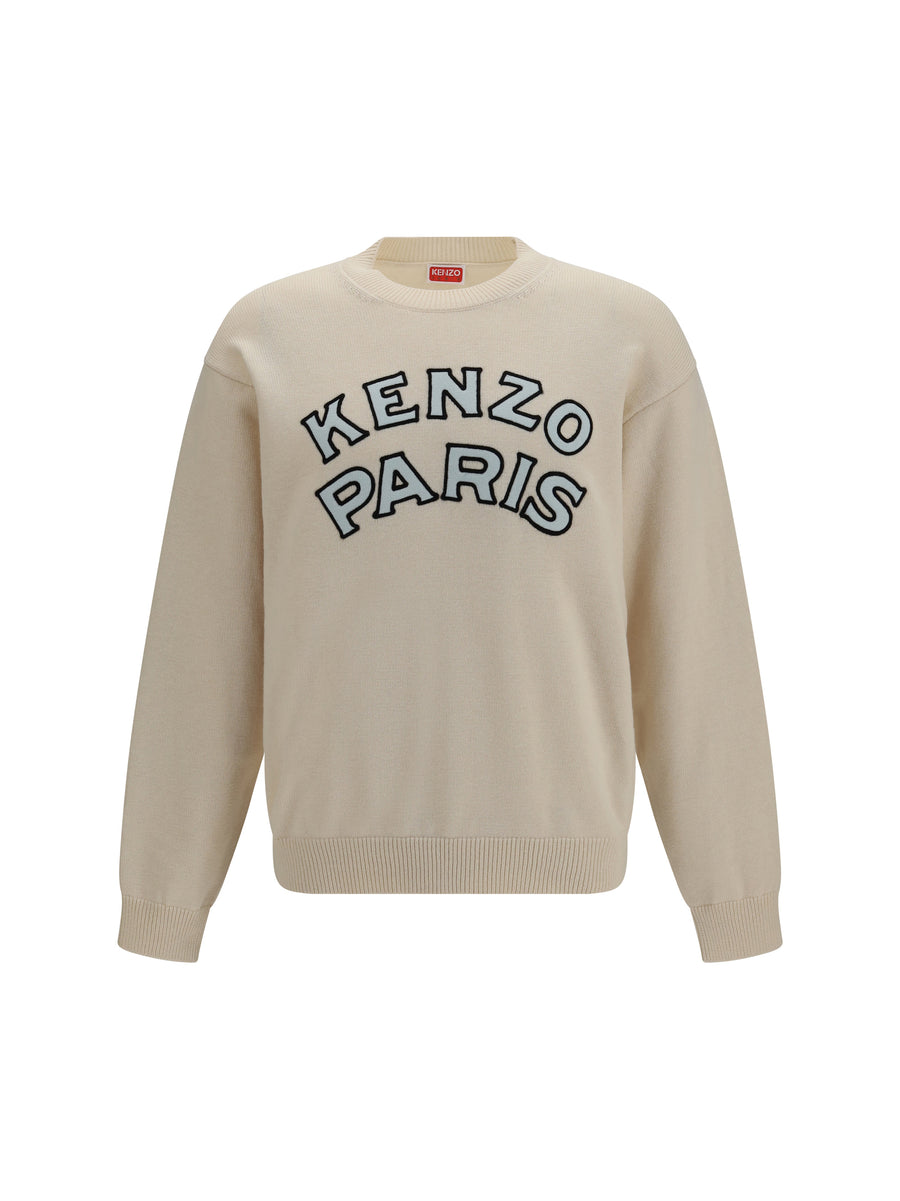 Kenzo 55% Merino wool sweater in white